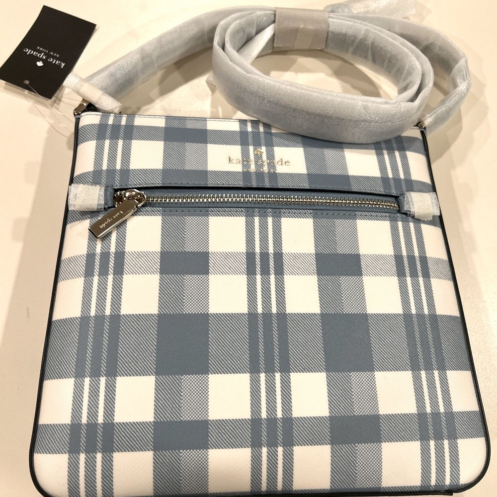 Kate Spade plaid summer cross body bag NWT